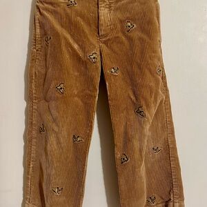 Crewcuts Tan Corduroy Kids Pants with Embroidery - v good condition.  Sz 4